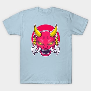 Oni Mask Demon Cartoon T-Shirt